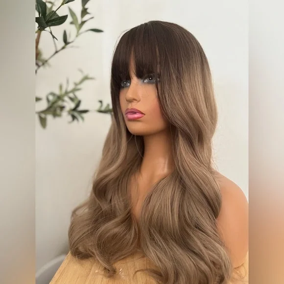 Balayage SoftMedium Blonde Wavy Wig for daily used - Classic Wig Cap NWT